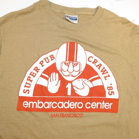 Embarcadero VTG 1985 80's DIVE BAR PUB SAN FRANCISCO 49ers T SHIRT Mens L - Picture 1 of 3